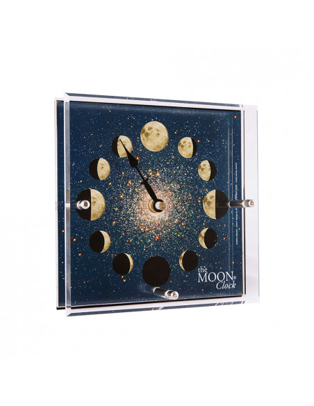 DESKTOP / HANGING MOON CLOCK ON ACRYLIC FRAME
