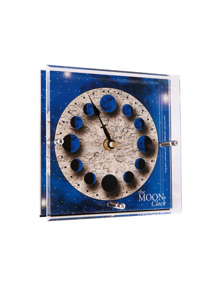 DESKTOP / HANGING MOON CLOCK ON ACRYLIC FRAME