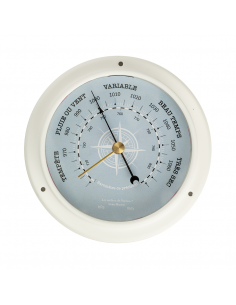 BARÓMETRO EN MARCO DE METAL PINTADO EN BLANCO / AZUL MARINO