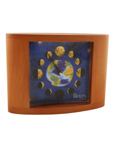 RELOJ LUNAR DE SOBREMESA CON MARCO DE MADERA
