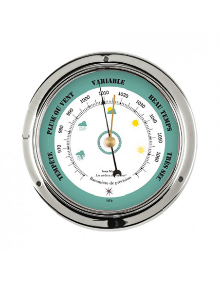 BAROMÈTRE EN LAITON CHROMÉ