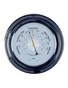 BARÓMETRO EN MARCO DE METAL PINTADO EN BLANCO / AZUL MARINO 2