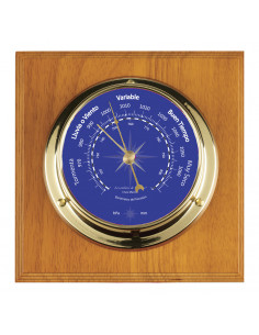 BRASS BAROMETER ON WOODEN BOARD 2